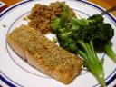 Pecan Salmon with Wild Rice