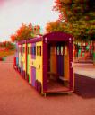 The train in 3D color anaglyph, use 3D glasses again wtih Blue eye on the left