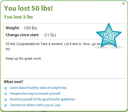 WW: You lost 50 lbs! WW: You lost 50 lbs!
