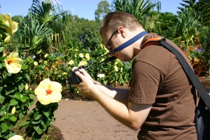 Andrew shooting Hibiscus in Hawaii