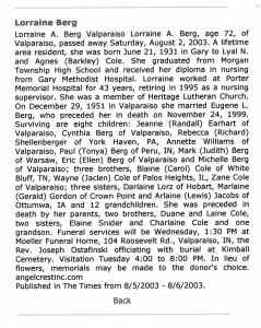 Obituary for Lorraine Berg Obituary for Lorraine Berg
