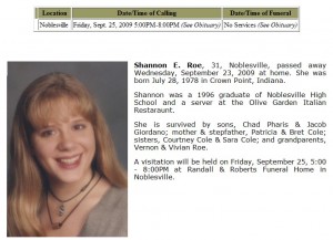 Obituary for Shannon Roe Obituary for Shannon Roe