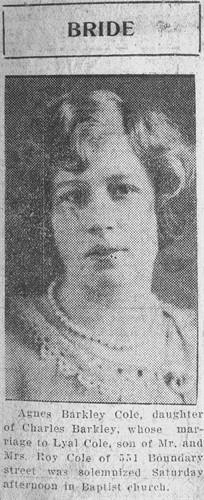 Wedding Announcement for Agnes Barkley Wedding Announcement for Agnes Barkley