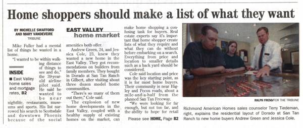 East Valley Tribune, July 7, 2001. Page B1 East Valley Tribune, July 7, 2001. Page B1