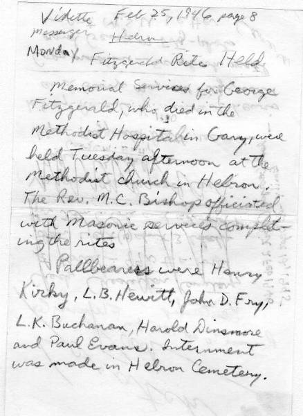 Obituary for George Fitzgerald Obituary for George Fitzgerald