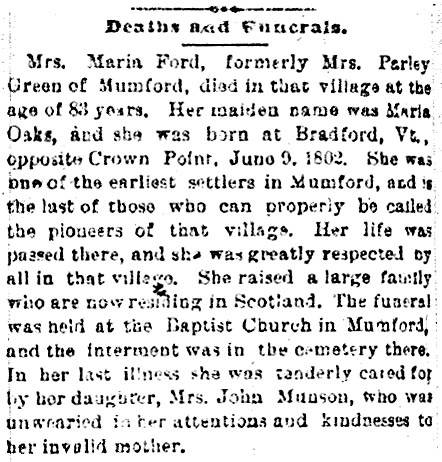 Obituary for Mrs. Maria Ford Obituary for Mrs. Maria Ford