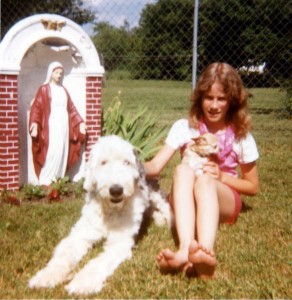 Kathleen holds Bambi and sits with Sheila Kathleen holds Bambi and sits with Sheila