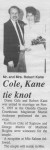 Cole, Kane tie knot Cole, Kane tie knot