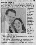 Wedding Announcement in The Saginaw News (February 3, 2002) Wedding Announcement in The Saginaw News (February 3, 2002)