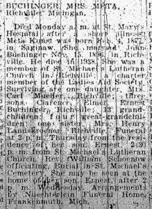 Obituary for Meta (Kunst) Buchinger Obituary for Meta (Kunst) Buchinger